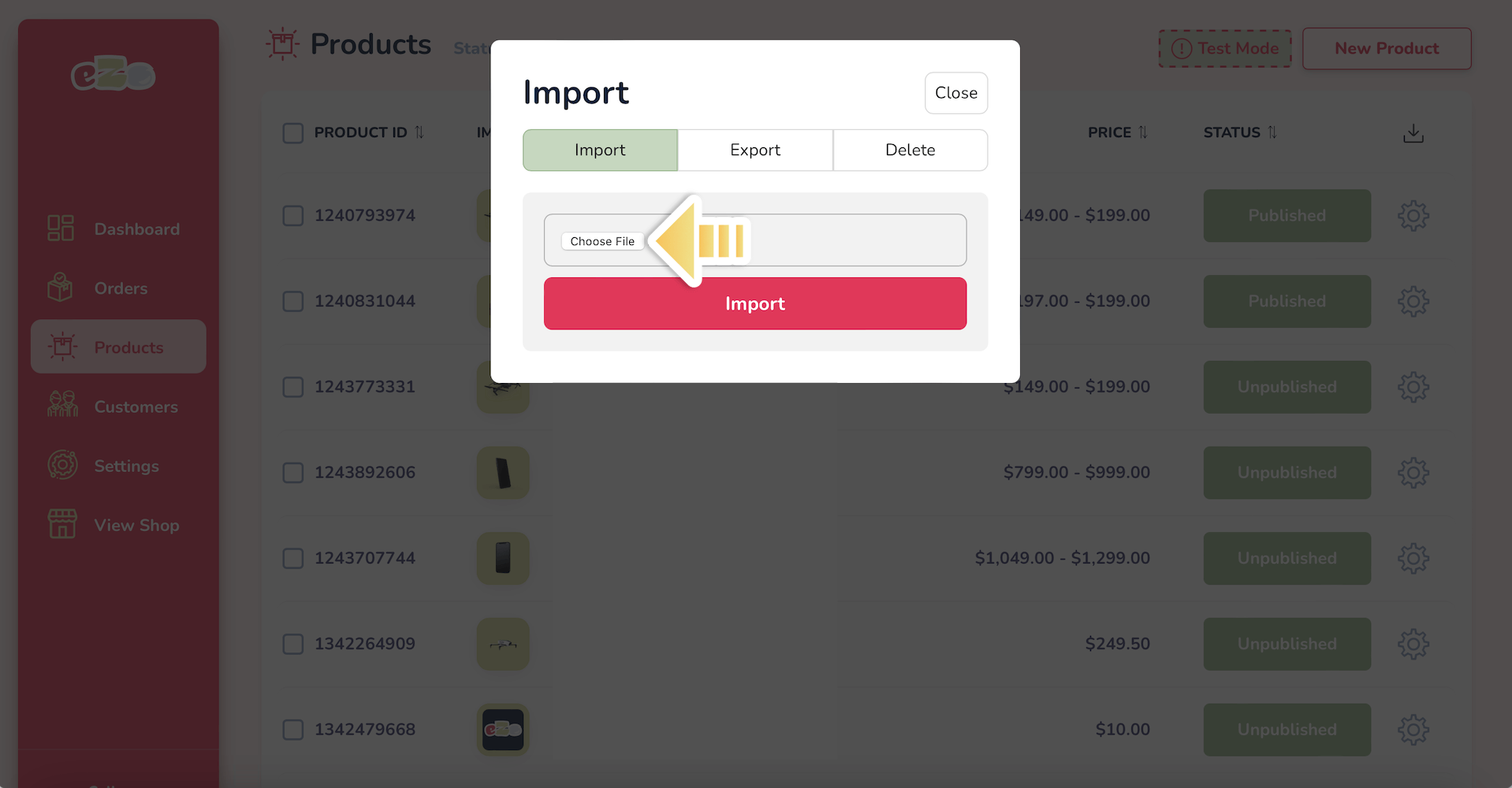 12. Select Assign Category CSV