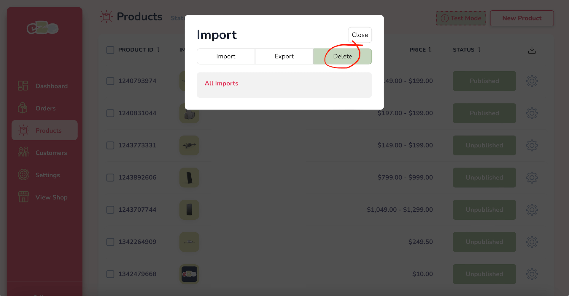 5. Product Delete_lr
